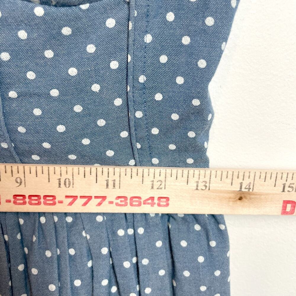 Polka Dot Denim Chambray Mini Dress Medium Bustier Indie Sleaze Feminine Retro - Picture 4 of 7